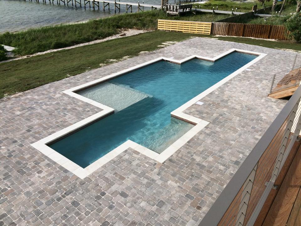Pensacola Beach straight line gunite swimming pool